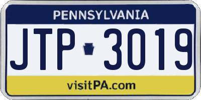 PA license plate JTP3019