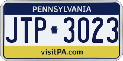 PA license plate JTP3023