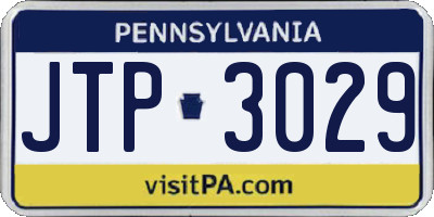 PA license plate JTP3029