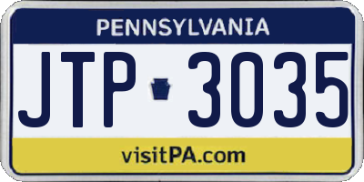 PA license plate JTP3035