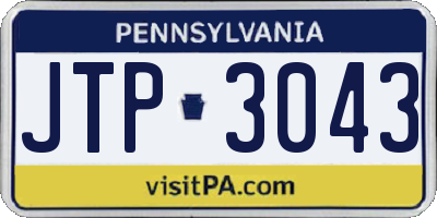 PA license plate JTP3043