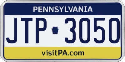 PA license plate JTP3050