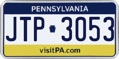 PA license plate JTP3053