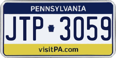 PA license plate JTP3059