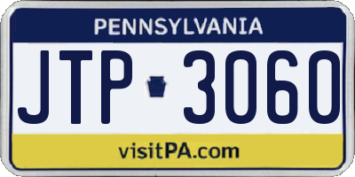 PA license plate JTP3060