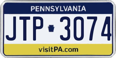 PA license plate JTP3074