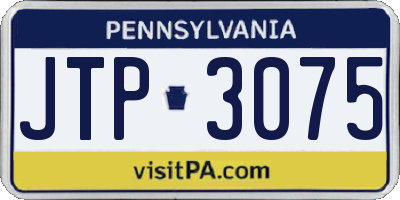 PA license plate JTP3075