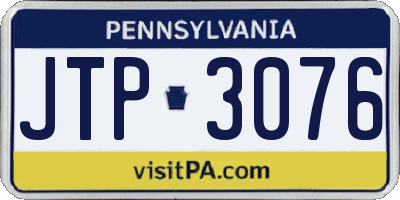 PA license plate JTP3076