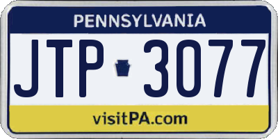 PA license plate JTP3077