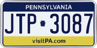 PA license plate JTP3087