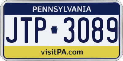 PA license plate JTP3089