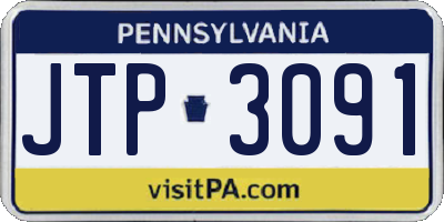 PA license plate JTP3091