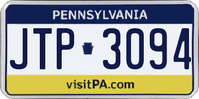 PA license plate JTP3094