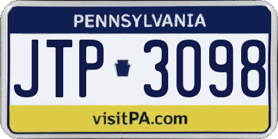 PA license plate JTP3098
