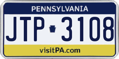 PA license plate JTP3108