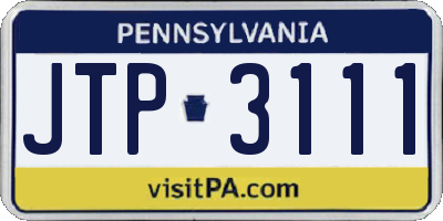 PA license plate JTP3111