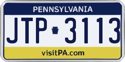 PA license plate JTP3113
