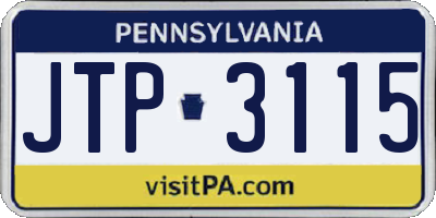 PA license plate JTP3115