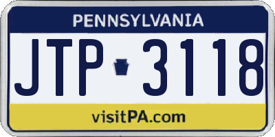 PA license plate JTP3118