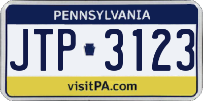 PA license plate JTP3123
