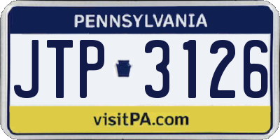 PA license plate JTP3126
