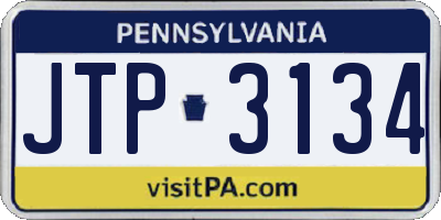 PA license plate JTP3134