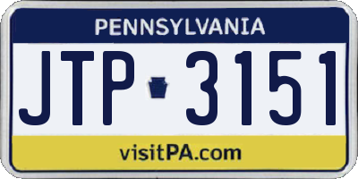 PA license plate JTP3151