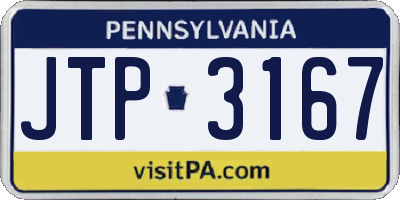 PA license plate JTP3167