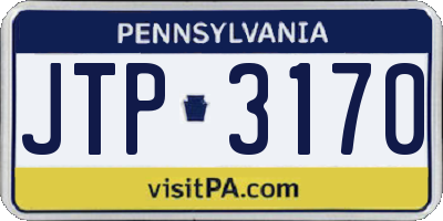 PA license plate JTP3170