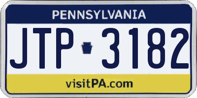 PA license plate JTP3182