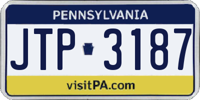 PA license plate JTP3187