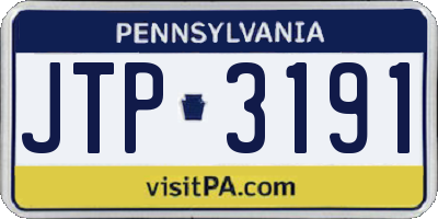 PA license plate JTP3191