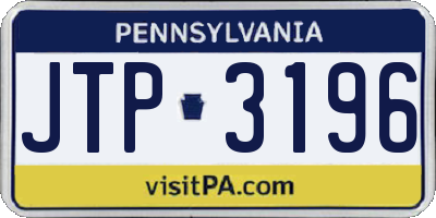 PA license plate JTP3196