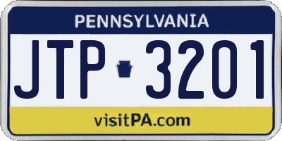 PA license plate JTP3201