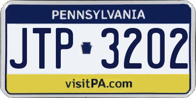 PA license plate JTP3202