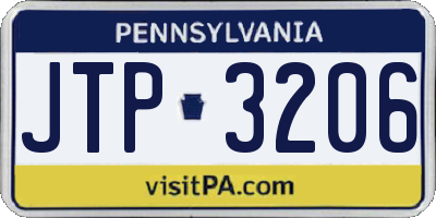 PA license plate JTP3206