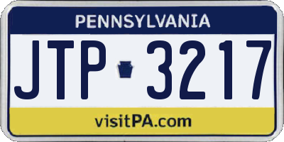 PA license plate JTP3217