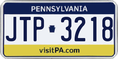 PA license plate JTP3218