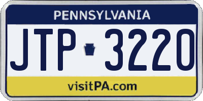 PA license plate JTP3220