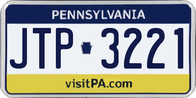 PA license plate JTP3221