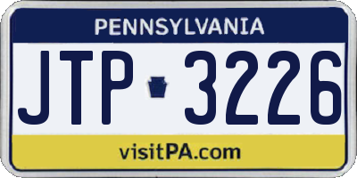 PA license plate JTP3226