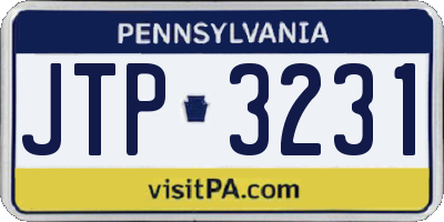 PA license plate JTP3231