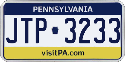 PA license plate JTP3233
