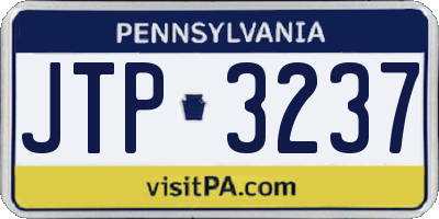 PA license plate JTP3237