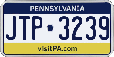 PA license plate JTP3239