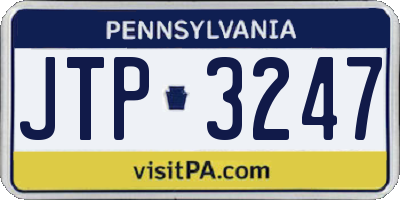 PA license plate JTP3247