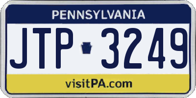 PA license plate JTP3249