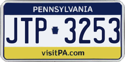 PA license plate JTP3253