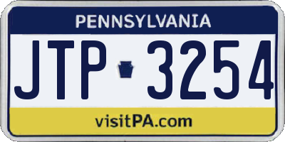 PA license plate JTP3254