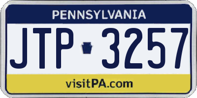 PA license plate JTP3257